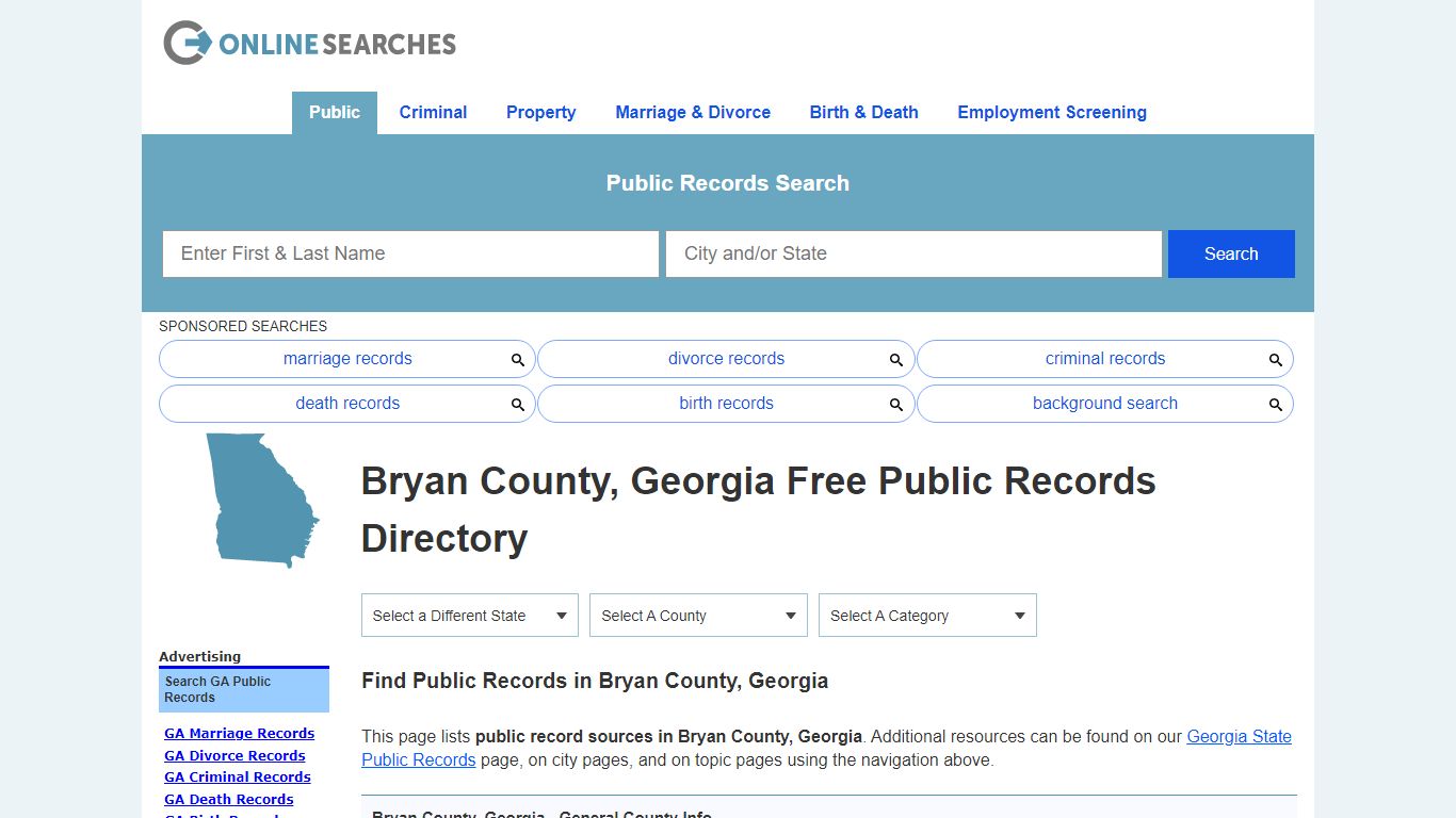 Bryan County, Georgia Public Records Directory