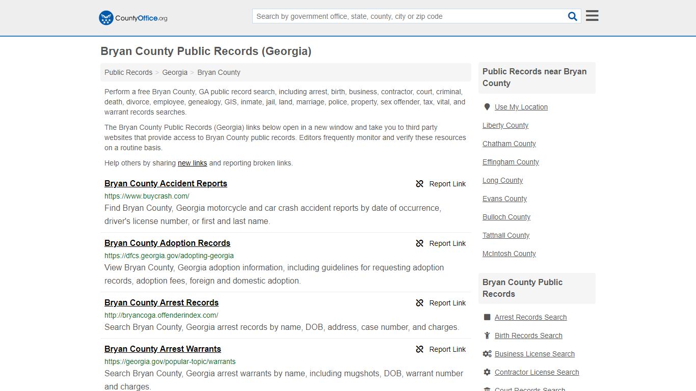 Public Records - Bryan County, GA (Business, Criminal, GIS ...