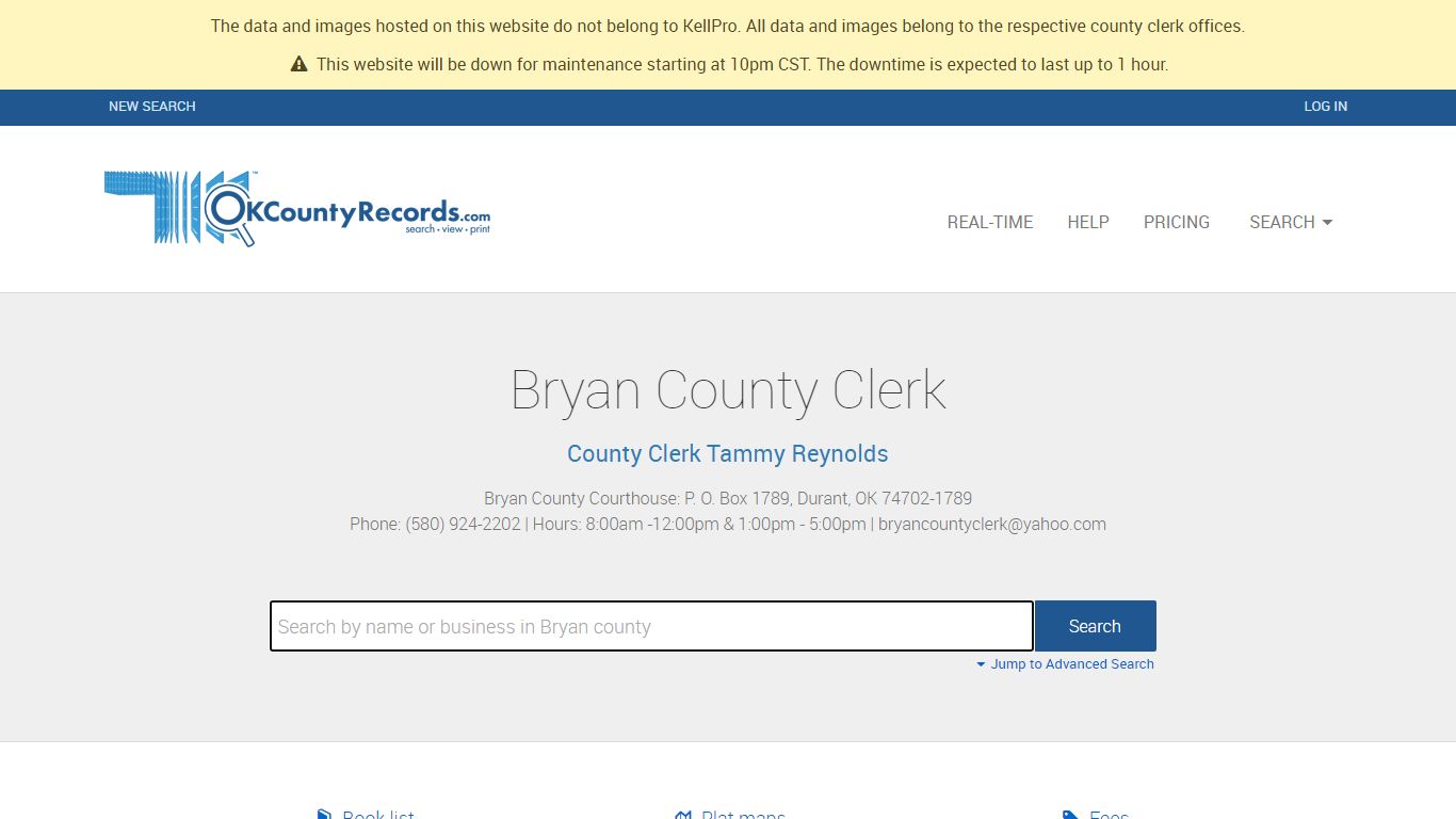 Bryan County | OKCountyRecords.com | County Clerk Public ...